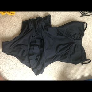 Lands End Black Swimsuit. 14.